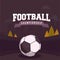 Stylish text Football Championship with Soccer Ball on burgundy