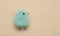 Stylish textured craft paper background funny little bird