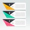 Stylish three steps infographic white banners