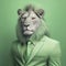 Stylish trendy colourful Lion portrait