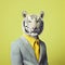 Stylish trendy colourful tiger model portrait