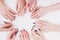 Stylish trendy manicure. Women`s hands. Manicure.