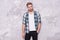 Stylish and trendy. Stylish man abstract background. Handsome guy in stylish wear. Everyday wardrobe for men. Menswear