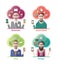 Stylish various company positions vector