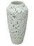 Stylish vase with floral pattern decoration isolated over white