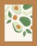 Stylish vector cover design with avocado fruits.