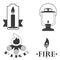 Stylish vector logos depicting fire