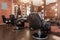 Stylish Vintage Barber Chairs. Modern hairdresser and hair salon, barber shop for men