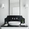 Stylish washbasin with cabinet, close-up