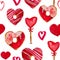 A stylish watercolor pattern for Valentine`s Day