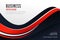 Stylish wavy red and black business banner design