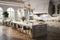 Stylish white kitchen design in a lavish luxury home