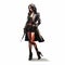 Stylish Woman In Trench Coat: Low Poly Design With Dynamic Expressionist Style