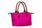 Stylish women\\\'s handbag. A fashionable female pink luxury handbag isolated on white. Fashionable womans accessories. A