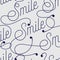 Stylish Wording of Smile create by modern earphone seamless pattern vector design for fabric,wallpaper,fashion ,and all prints