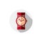 Stylish wristwatch illustration, elegant timepiece with dial and