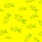 A stylish youth summer pattern in a marine style green fish on yellow background.