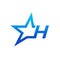 Stylist Illustration Initial H Blue Star Logo
