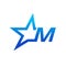 Stylist Illustration Initial M Blue Star Logo