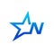 Stylist Illustration Initial N Blue Star Logo