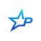 Stylist Illustration Initial P Blue Star Logo