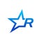 Stylist Illustration Initial R Blue Star Logo
