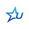 Stylist Illustration Initial U Blue Star Logo