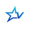 Stylist Illustration Initial V Blue Star Logo