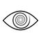 Stylistic human eye spiral. The concept of esotericism and the third eye in many religions. logo