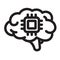 Stylistic Icon Representing Artificial Intelligence, Neural Network, Computer Thinking