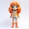 Stylistic Manga Inspired Orange Doll With Long Hair And Orange Shoes