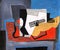 Stylization of the painting Guitar on the Fireplace