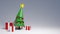 Stylized 3D Christmas Tree surrounded by presents - 3D Illustration