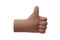 Stylized 3d hand. Thumb up gesture on white isolated background.