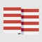 Stylized American stripes flag flat blocky wave showing patriotism, used to represent voting decisions during election
