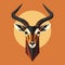 Stylized Antelope Head Vector With Pristine Geometry And Subtle Gradients