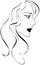 Stylized artistic woman face in black tones