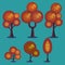 Stylized Autumn Plants Set