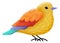Stylized bird. Feathered bright animal. Decorative texture icon