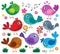 Stylized birds theme set 1