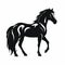 Stylized Black Horse Illustration: Bold And Striking Vector Artwork