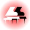 Stylized black and white grand pianos. Flat style