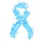 Stylized blue ribbon. World prostate cancer day symbol in november, vector. Poster for awareness month.