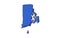 Stylized blue sketch map of Rhode Island