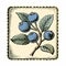 Stylized Blueberry Branch Illustrations With Vintage Americana Charm