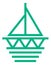 Stylized boat logo. Geometric ship icon. Yacht symbol