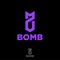 Stylized bomb from the tape. Origami logo. Purple bomb emblem.