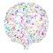 Stylized brain with dots. Ideas and thoughts, be creative. Multicolored circles