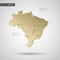 Stylized Brazil map vector illustration.