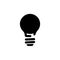 Stylized bulb black icon illustration. Idea concept